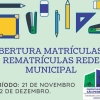 Aberto período de matrículas e rematrículas da rede municipal