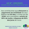 Município cria novamente a Lei de Anistia Parcial e Dispensa Parcial dos Juros de mora