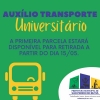 1ª Parcela do auxilio transporte estará disponível para retirada na próxima semana