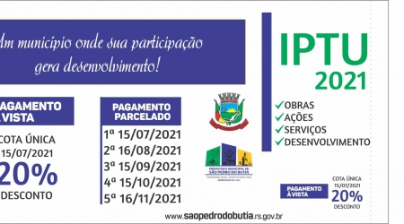 Carnês do IPTU 2021 estão disponíveis para retirada